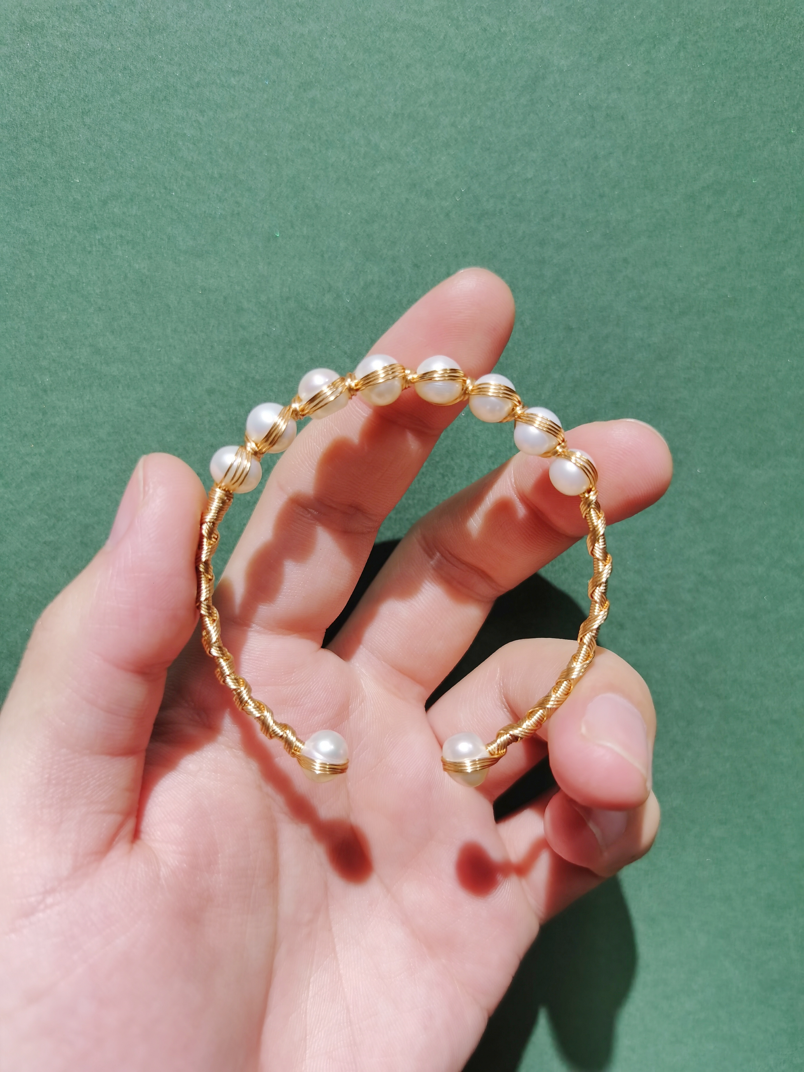 淡水珍珠手工缠丝十全十美手镯
