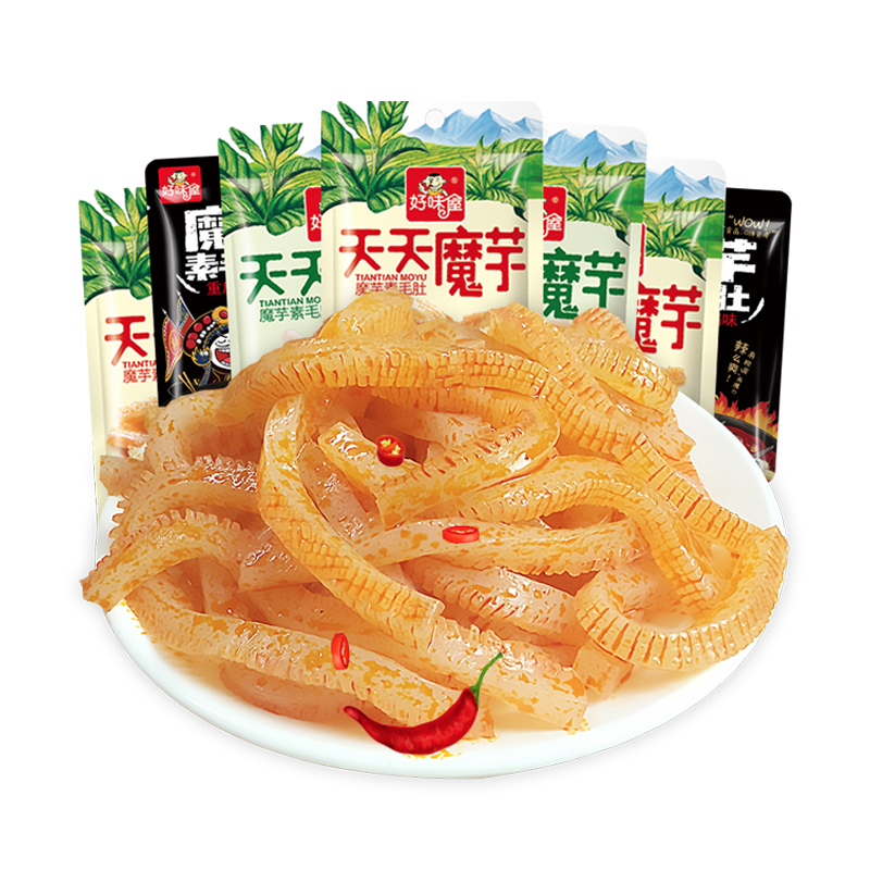 【好味屋】魔芋素毛肚30包混合装鲜辣爽脆解馋散装称重小零食香辣味