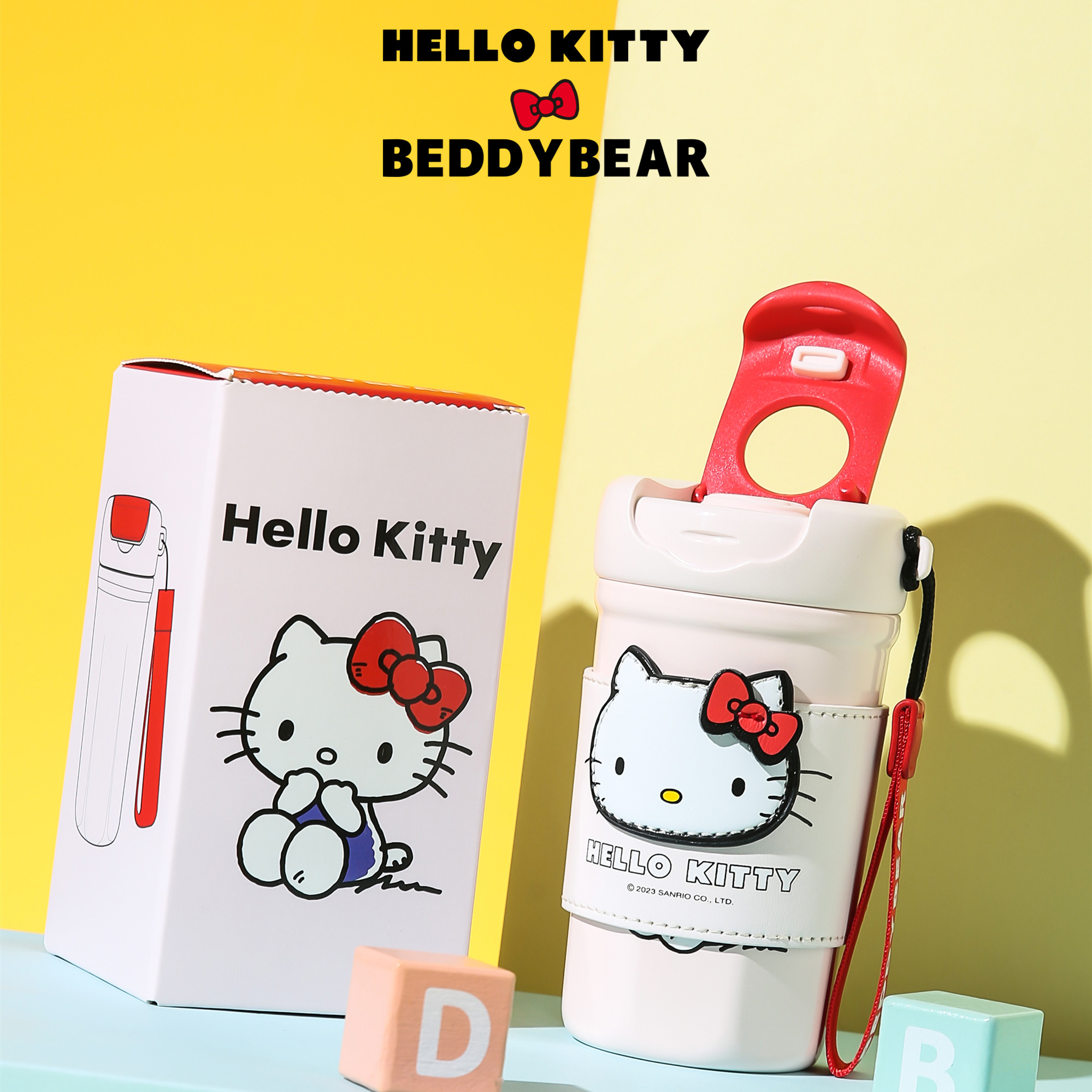 【Kitty/小丸子/玉桂狗联名】杯具熊陶瓷儿童网红便携保温杯子