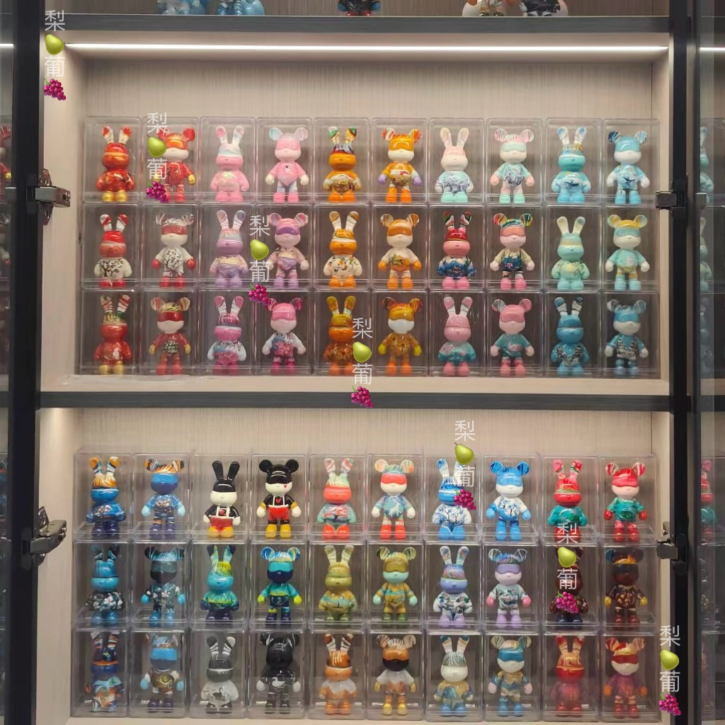 【8.5cm高定手绘】树脂流体兔摆件（带亚克力盒）