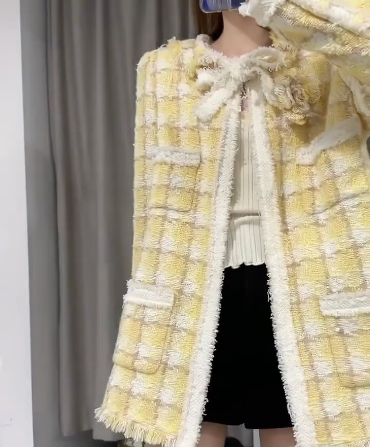 99新 Chanel/香奈儿 蔚蓝/山茶花外套/36码/ LZ1019N996