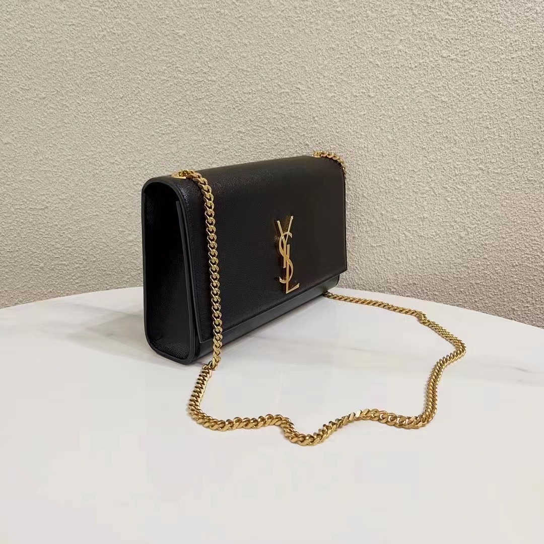 99新  蔚蓝/YSL 圣罗兰/黑金 中号 鱼子酱 kate 链条包/超难买