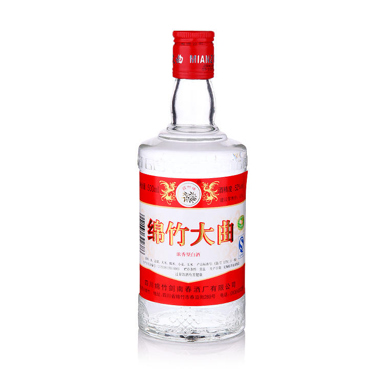 绵竹大曲 52度绵竹大曲浓香型白酒500ml/瓶