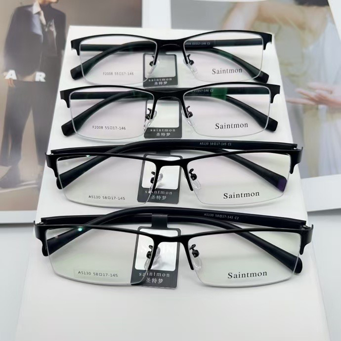 新款商务半框镜框全框韩板高品质商务框男士黑色镜架复古眼镜架
