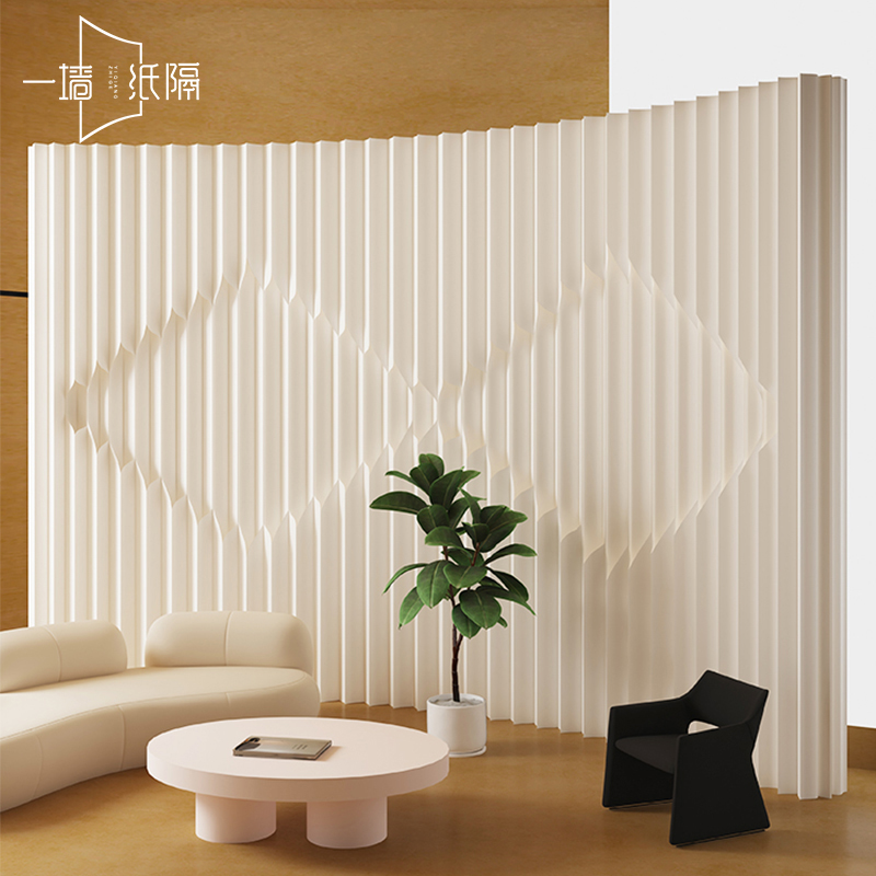 创意菱形美观内凹风琴折叠屏风隔断客厅办公室瑜伽馆直播间背景板