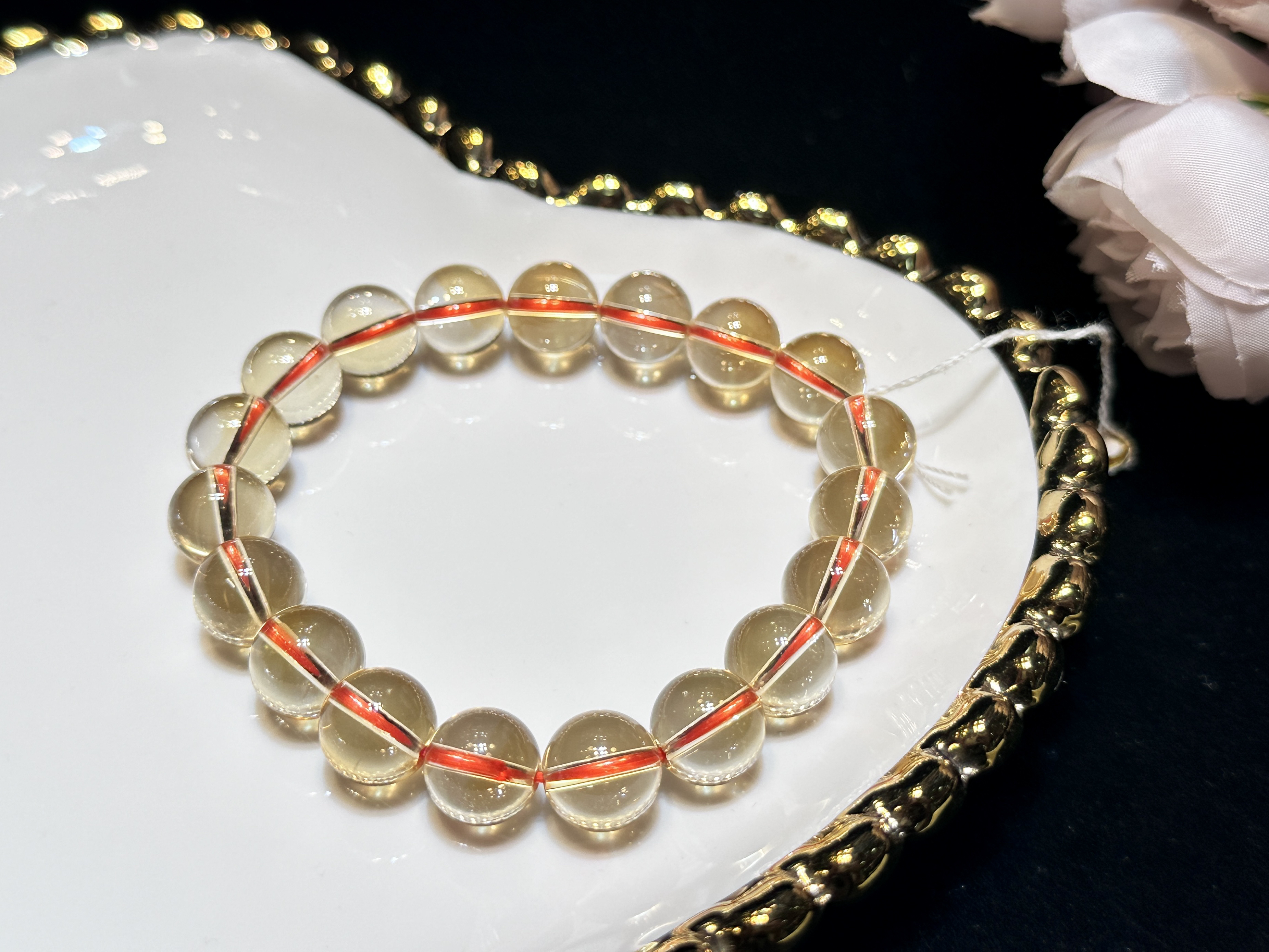 天然巴西黄水晶10.8m手链纯净体晶莹剔透超美水晶手链