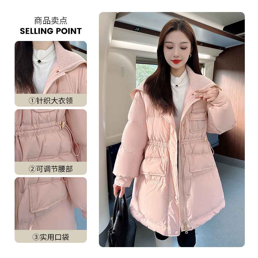 2023冬季新款翻领加绒保暖羽绒服外套