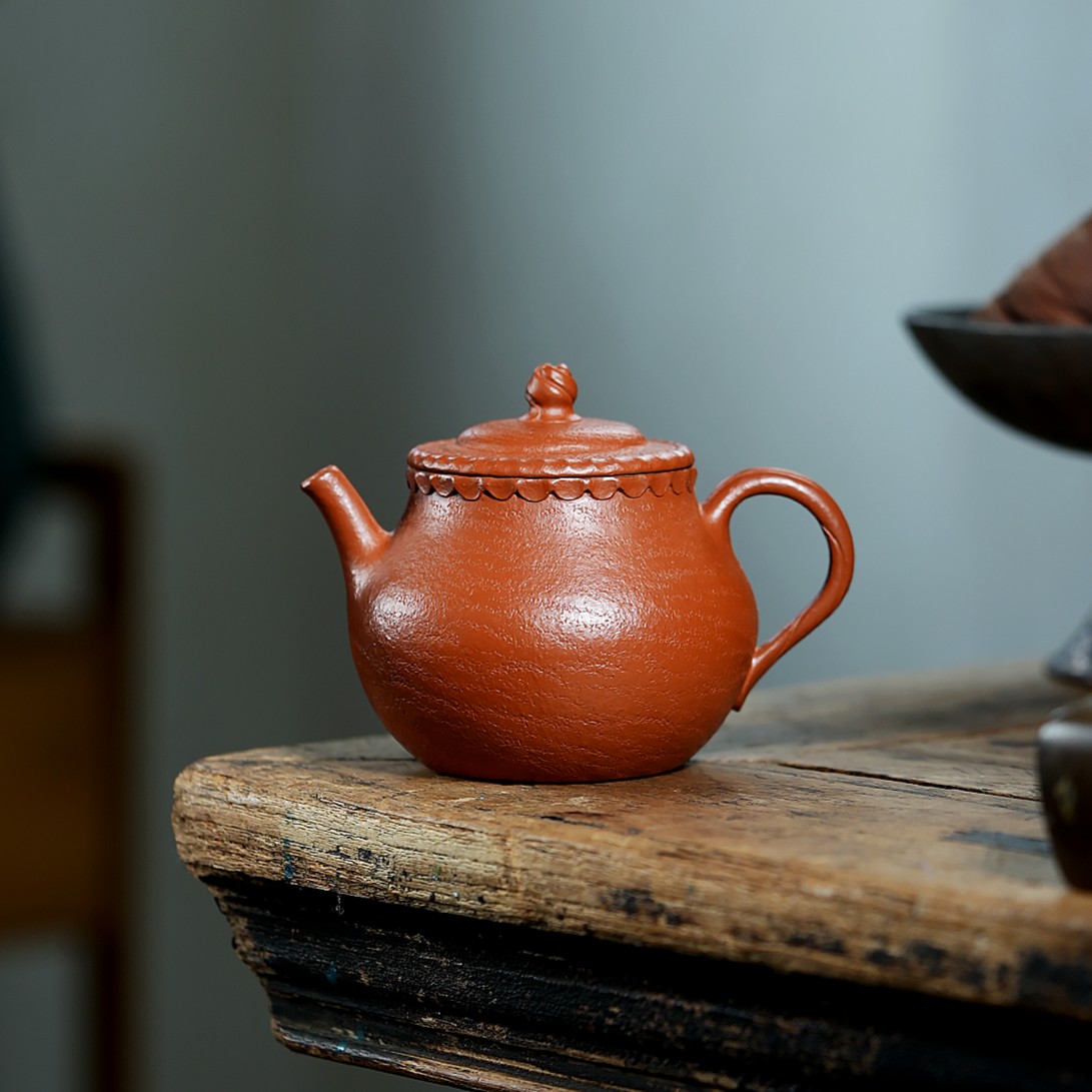 听风池 董俊峰《生机》生砂红泥 紫砂壶