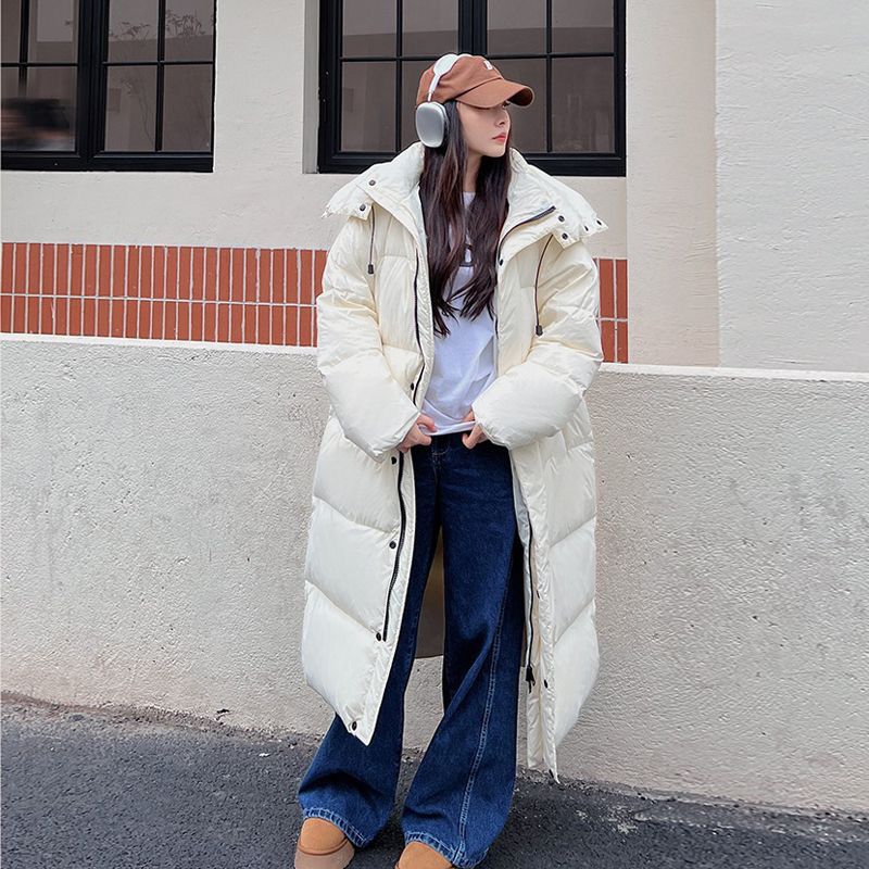 艾莱依羽绒服女长款过膝2023冬季新款韩版加厚棉衣oversize面包服
