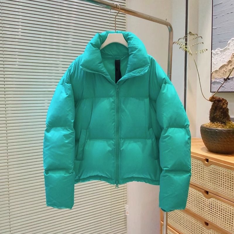 艾莱依多巴胺韩版亮色短款羽绒服女2023年新款加厚小个子宽松面包