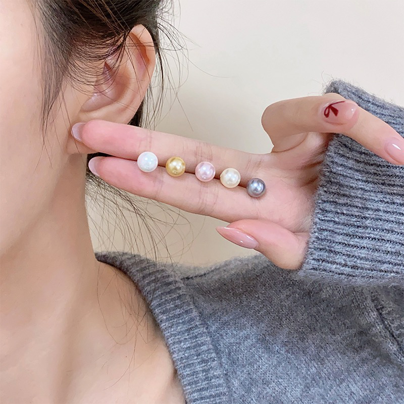 8651(最后半个月清沧) 五色珠珠组合小众耳钉耳饰