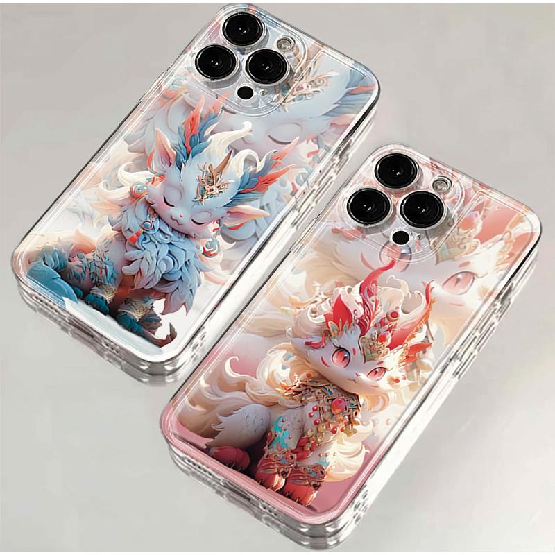 国风招财龙宝iphone15苹果手机壳14promax硅胶13pro透明12创意11