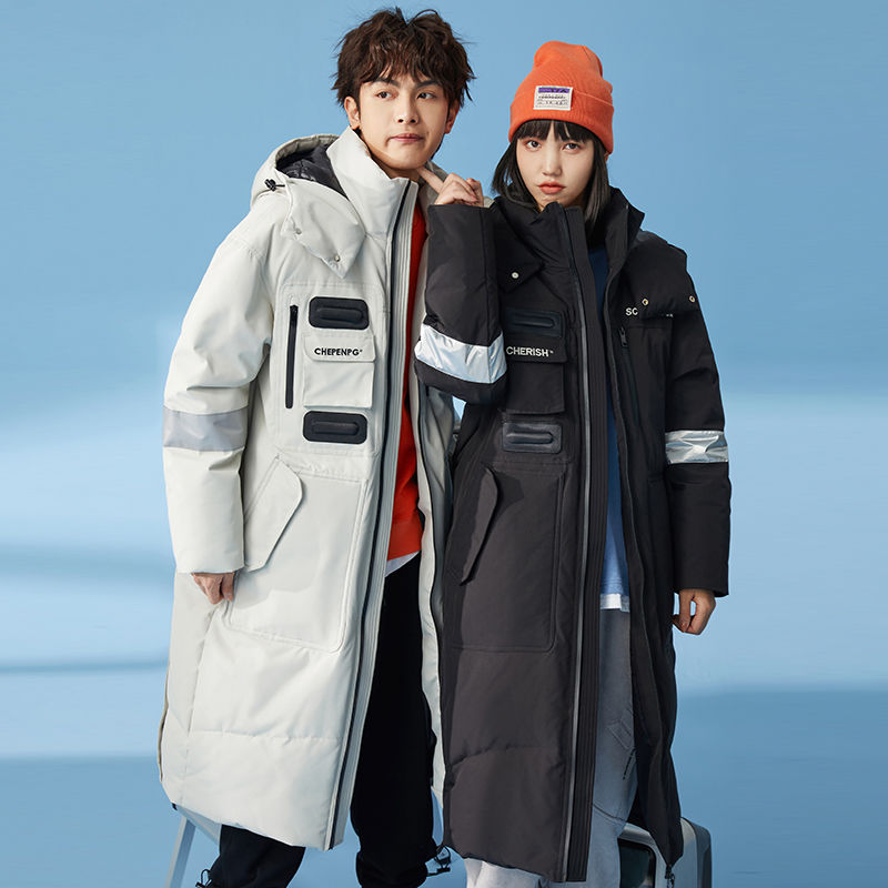 冬季新款长款过膝羽绒服男2023年冬季新款潮流中长款情侣潮牌加厚