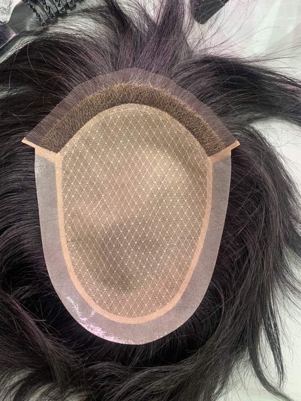 《新款升级款 》前额瑞士网 全递针仿真头皮 男士假发