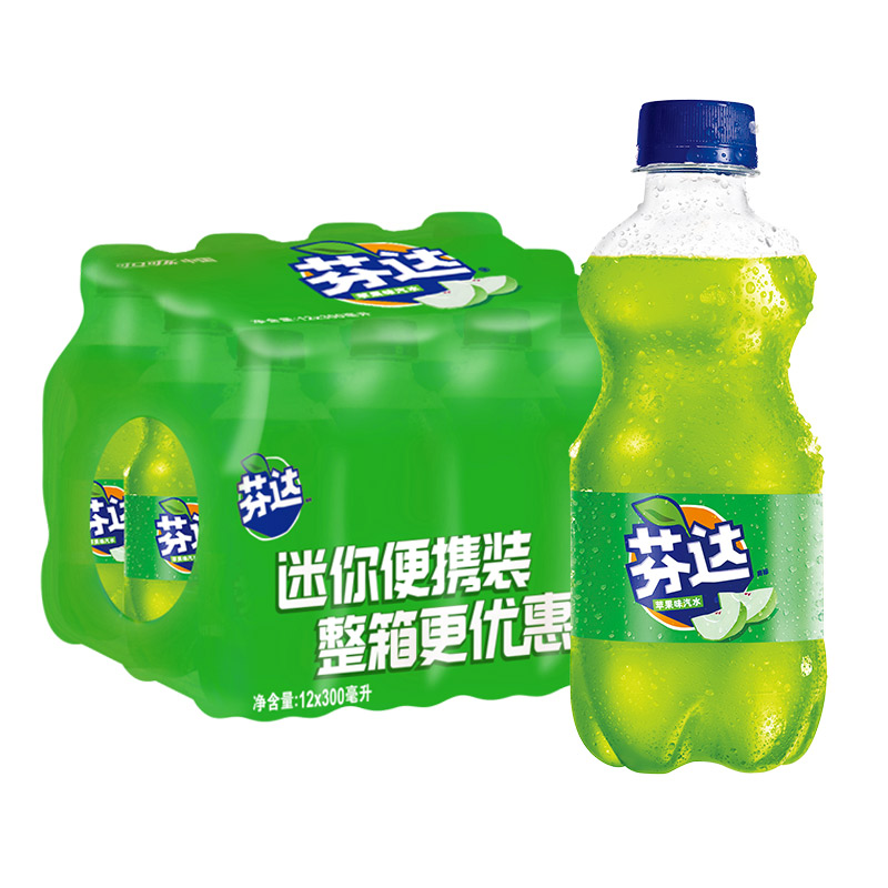 可口可乐芬达苹果味橙味雪碧酷儿美汁源酷儿300ml*6/12瓶碳酸饮料