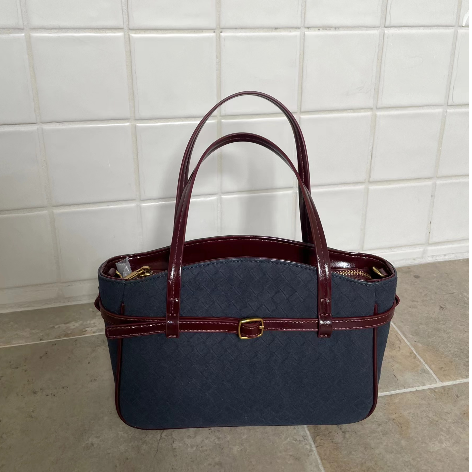 【RAIN.CUN】SK-92223-深兰/可拉红-高定轻奢时尚百搭潮流女士包