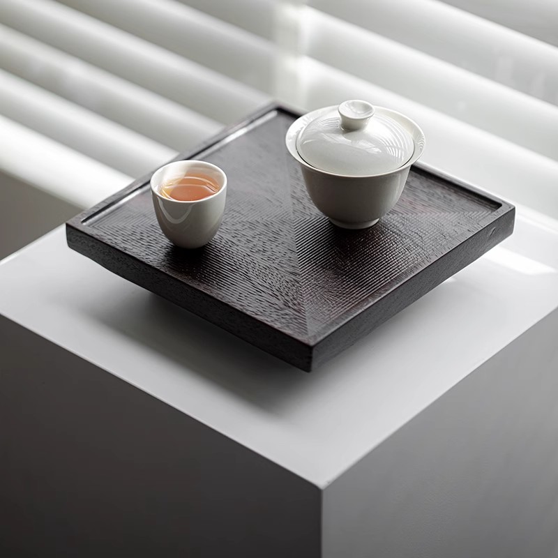 胡桃木茶盘壶承小茶台家用茶杯茶托盘实木干泡台茶海侘寂干泡茶盘