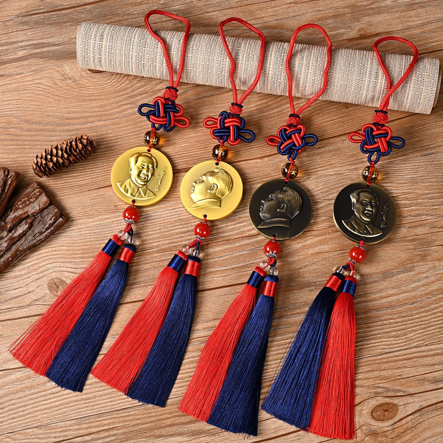 汽车件新款铜纪元汽车内挂饰高档铜浮雕吊坠主席汽车挂件出入平安