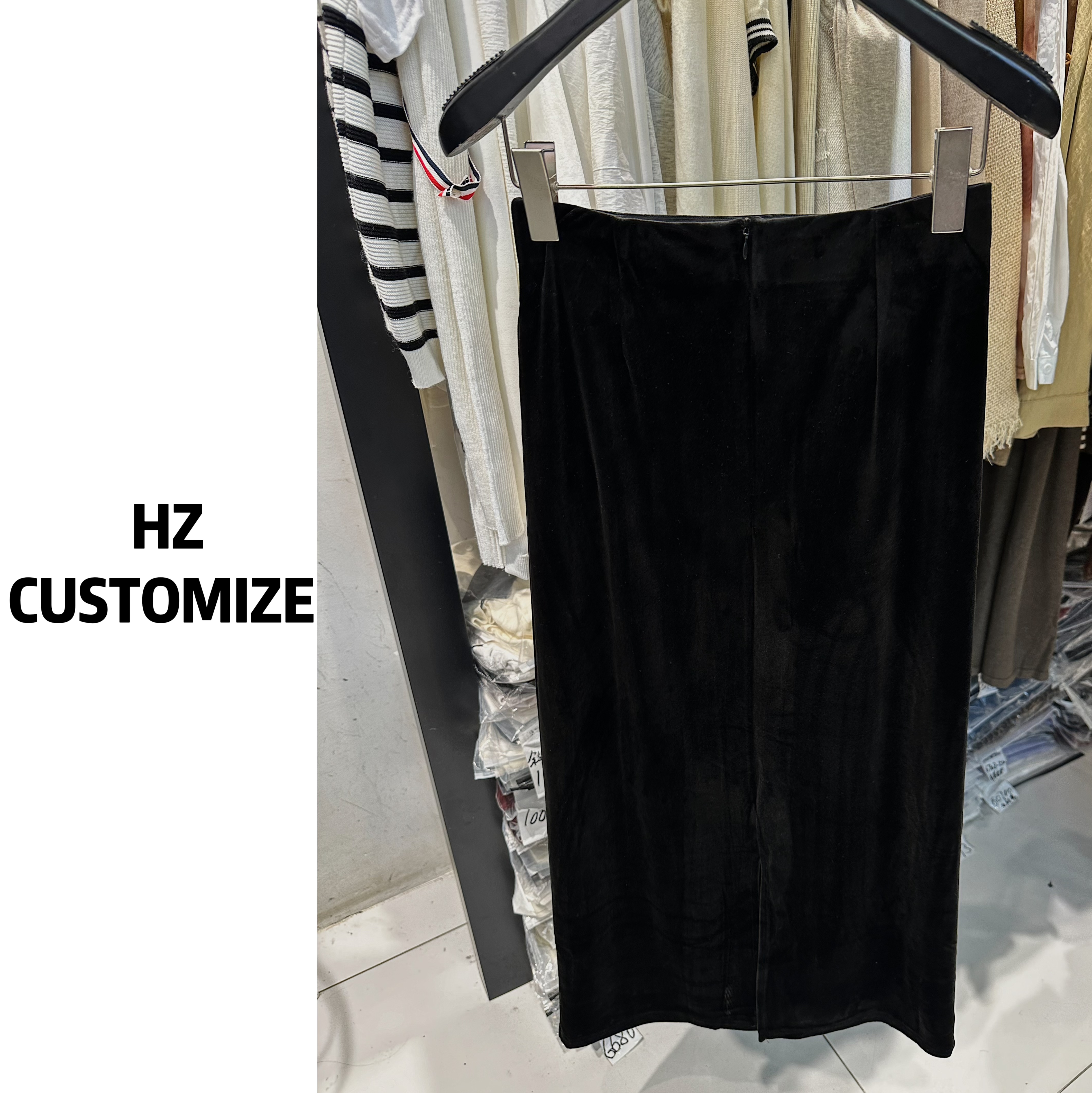 惠惠子甄选【丝绒直筒裙】新款复古高腰显瘦休闲长款丝绒半直筒裙