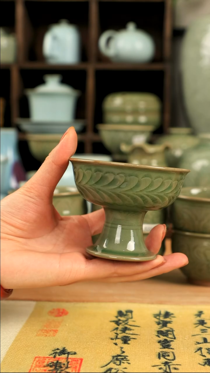 【闪购商品】陶瓷全手工微瑕高足杯1253