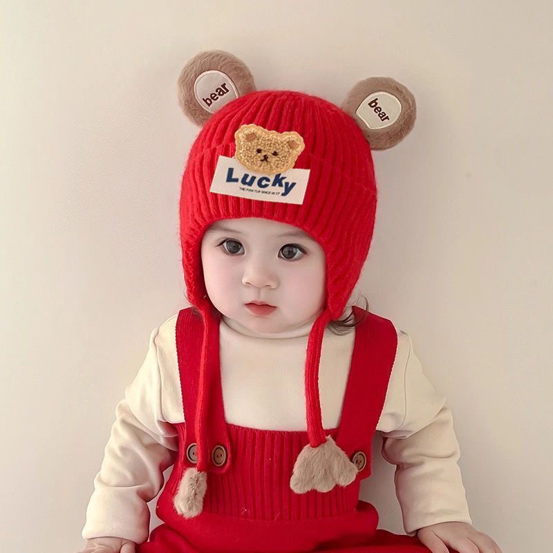 宝宝帽子秋冬天可爱超萌韩版护耳帽婴幼儿童婴儿针织毛线帽男女童
