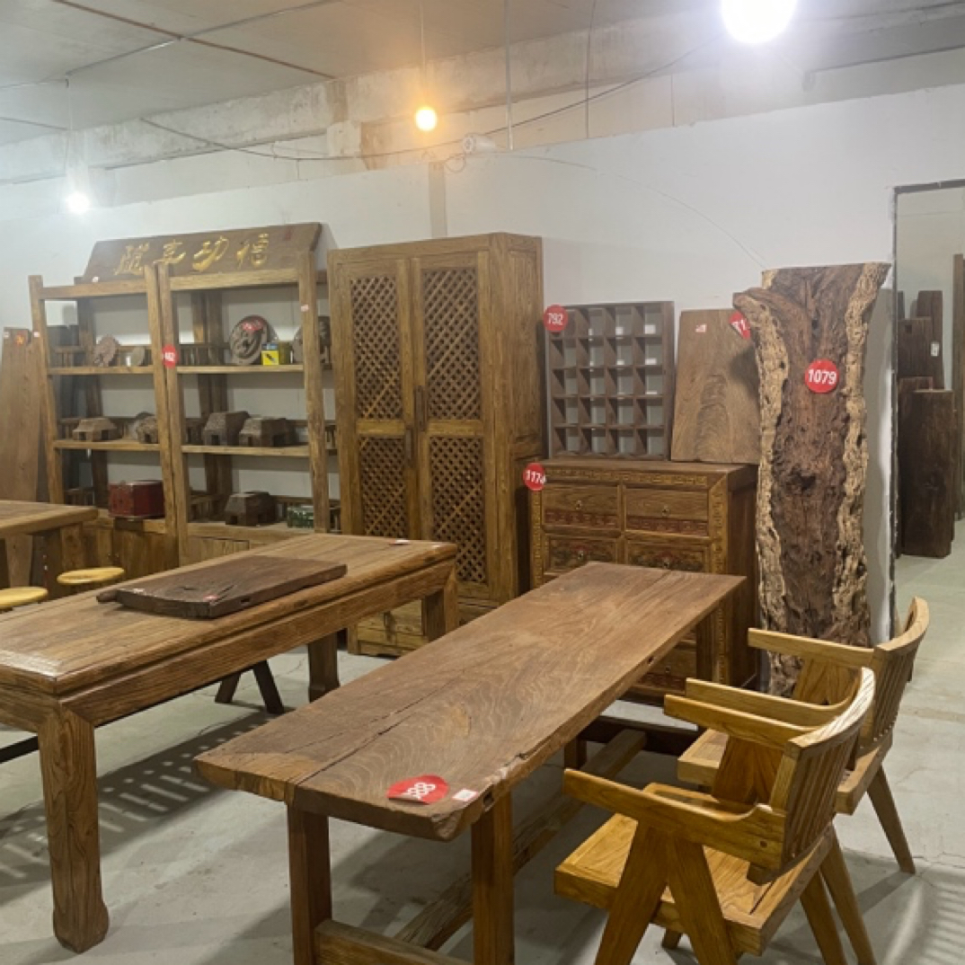 家具客厅复古家用款式定制链接新中式老榆木原木色木板
