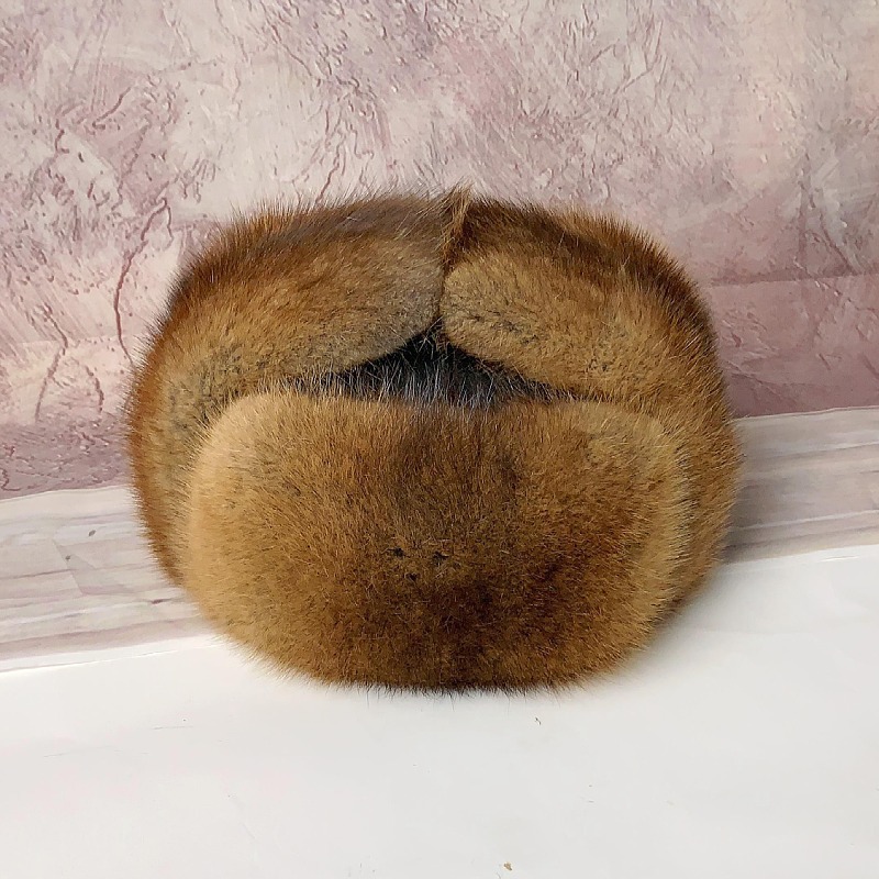 新款男士冬季保暖雷锋帽中老年貂毛复古防风护耳户外骑行棉帽子