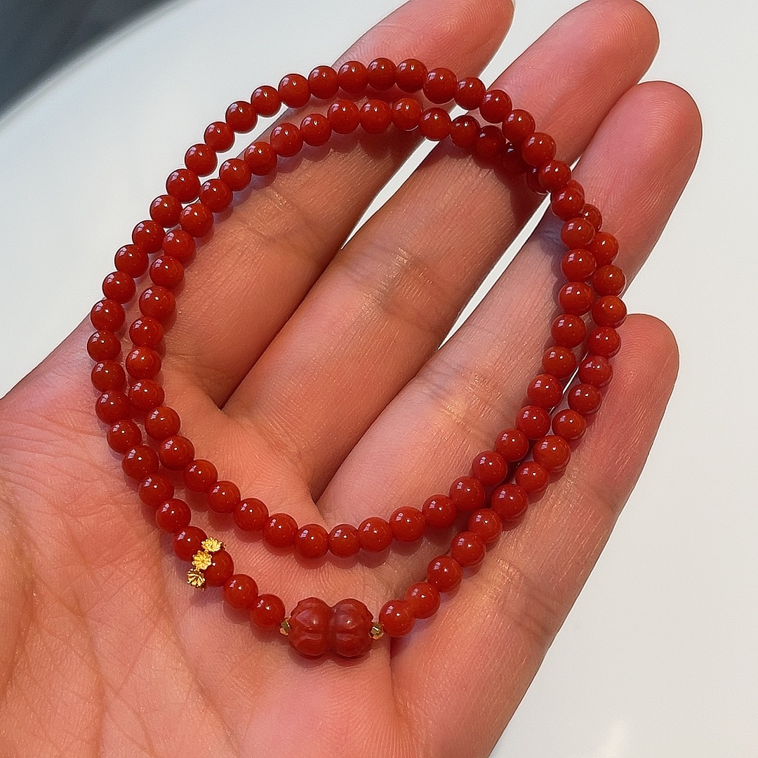 非金属手链 精品4mm好运连连k18双圈手链（多样性发货）