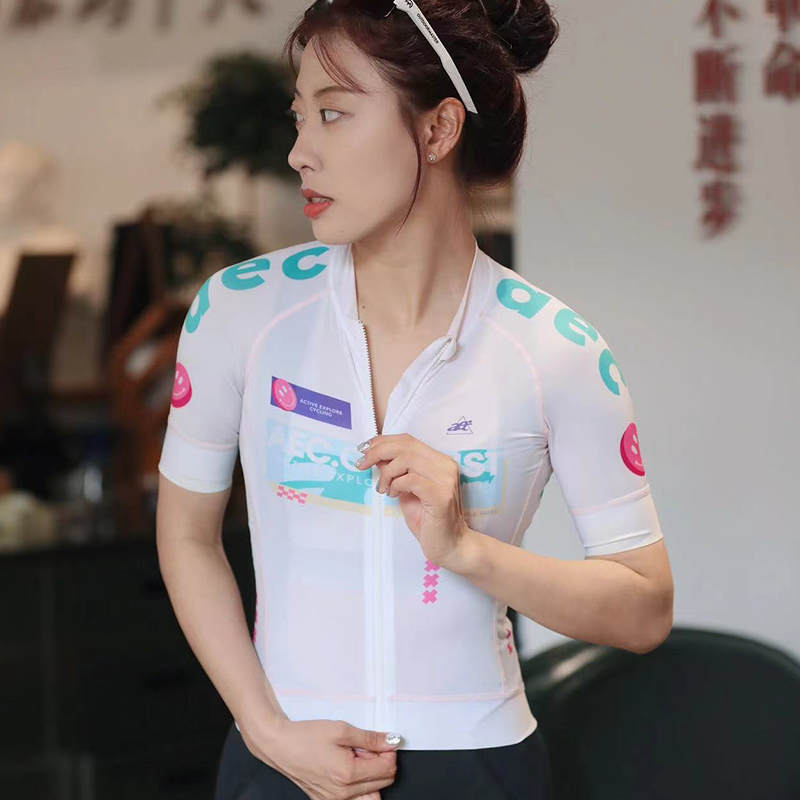 aec短袖骑行服2025新款夏男女公路自行车上衣速干透气设计感笑脸