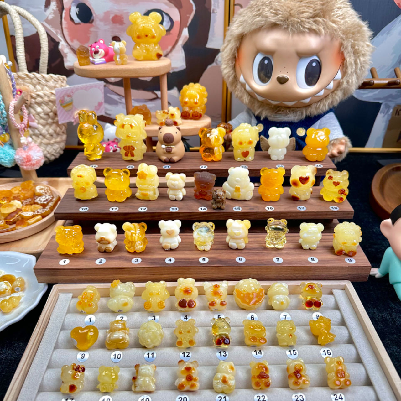 【乱拍无效 直播挑款链接】琥珀蜜蜡可爱小熊系列原创设计定制镶嵌