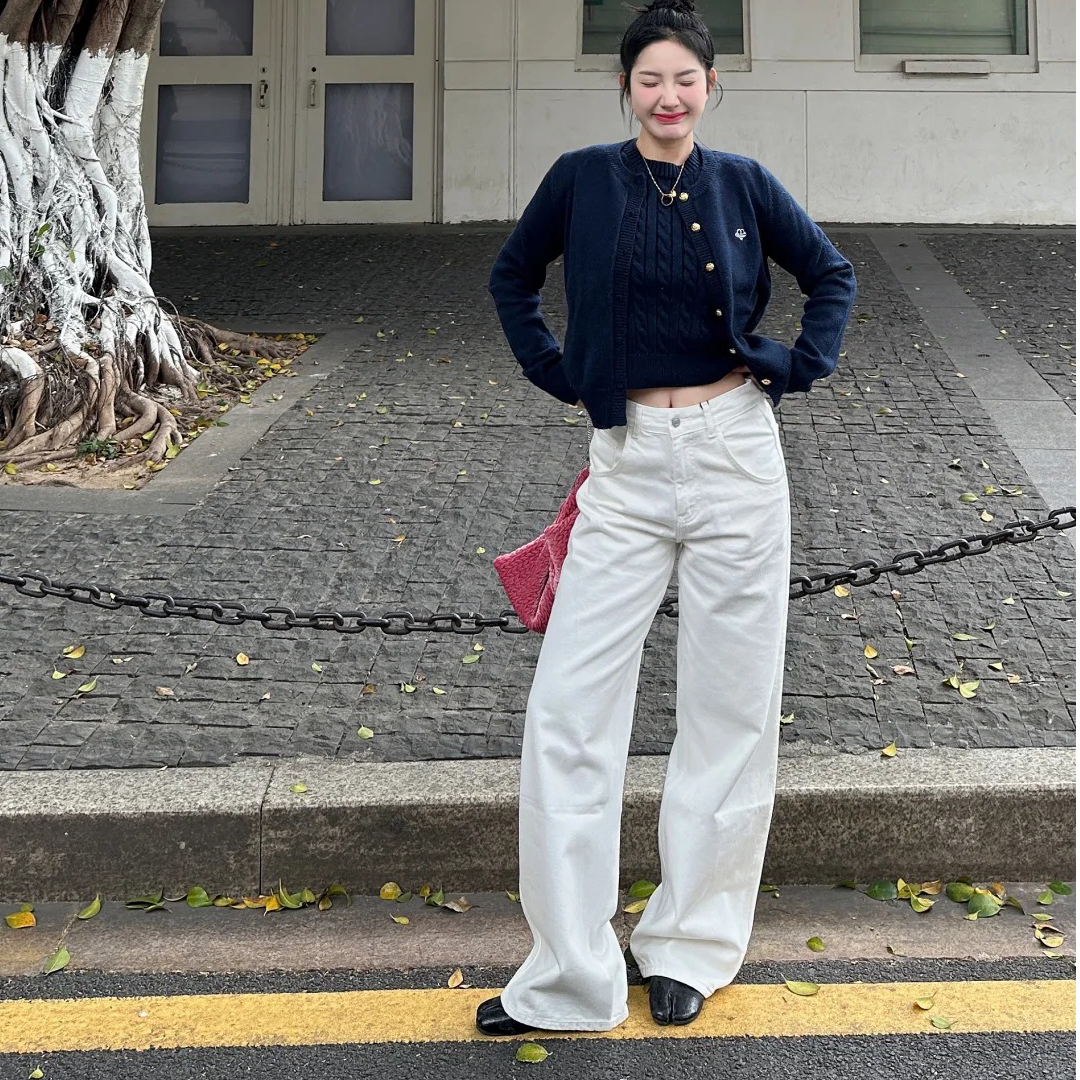 【运费补贴】高个子175加长180高腰春夏白色阔腿裤女宽松拖地牛仔裤