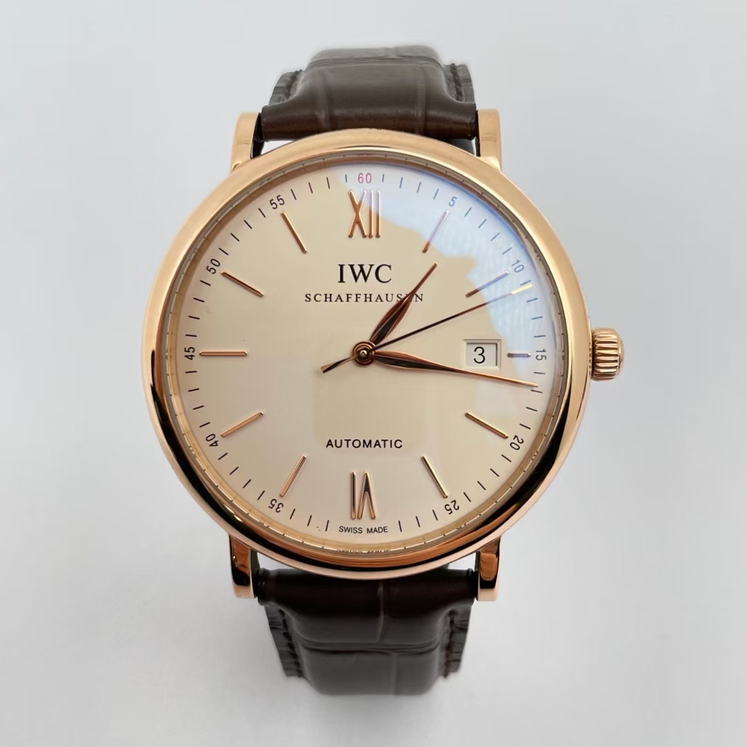 95新 IWC/万国 铂涛菲诺/单表/全金18K红金/40mm/IW356504男士