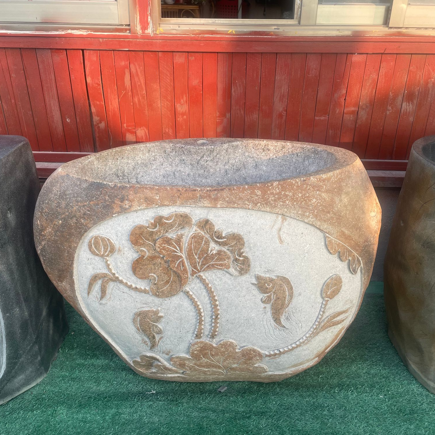 （到县城市区物流站提货）国风鹅卵石洗手盆中式古风创意复古摆件