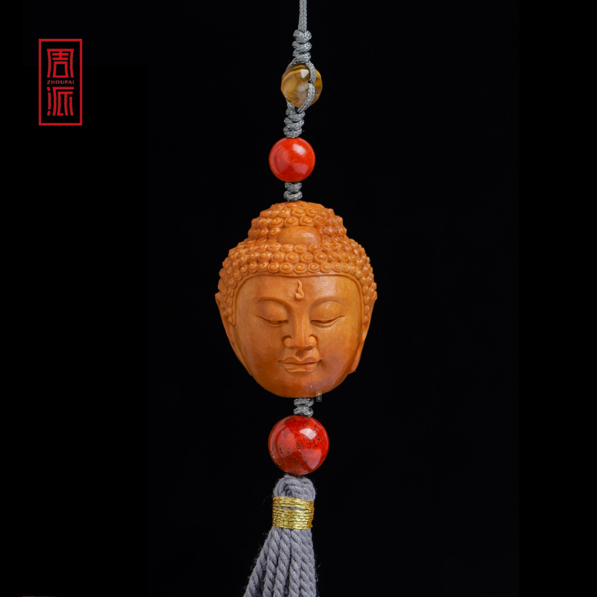 周派春毅核坊纯刀大日如来橄榄核单子清水刀佛头文玩苏工收藏品