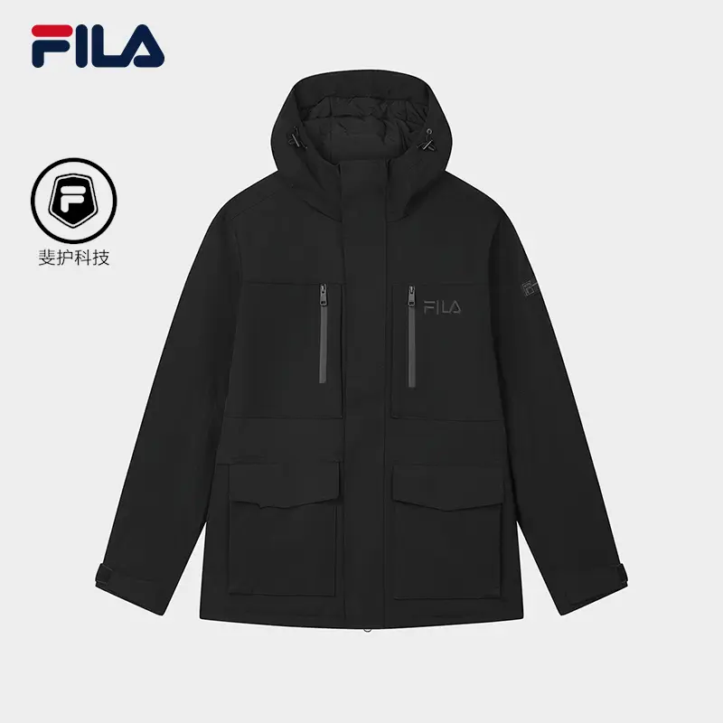 FILA斐乐新款男子【斐护科技】舒适连帽运动棉服F11M518903F