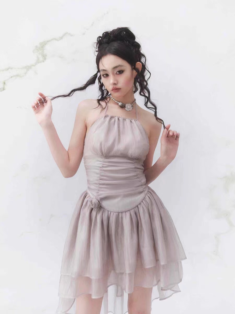 气质连衣裙 时尚 设计师 显瘦印花轻奢女士收腰