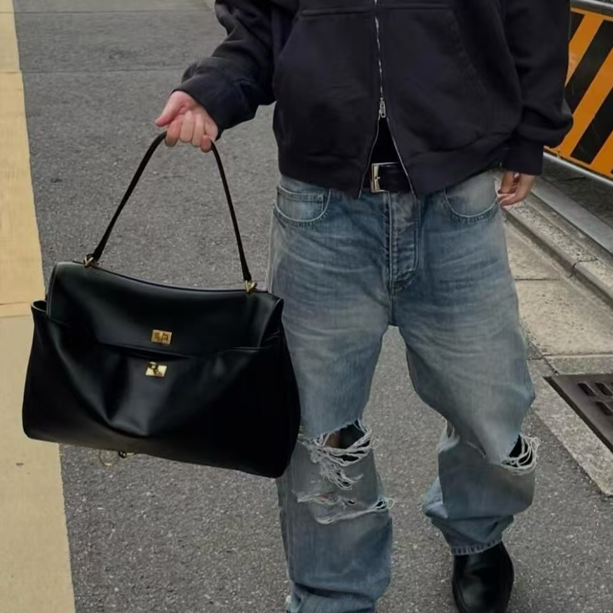 95新 Balenciaga/巴黎世家 坤球奢选 巴黎世家大号rodeo单肩包