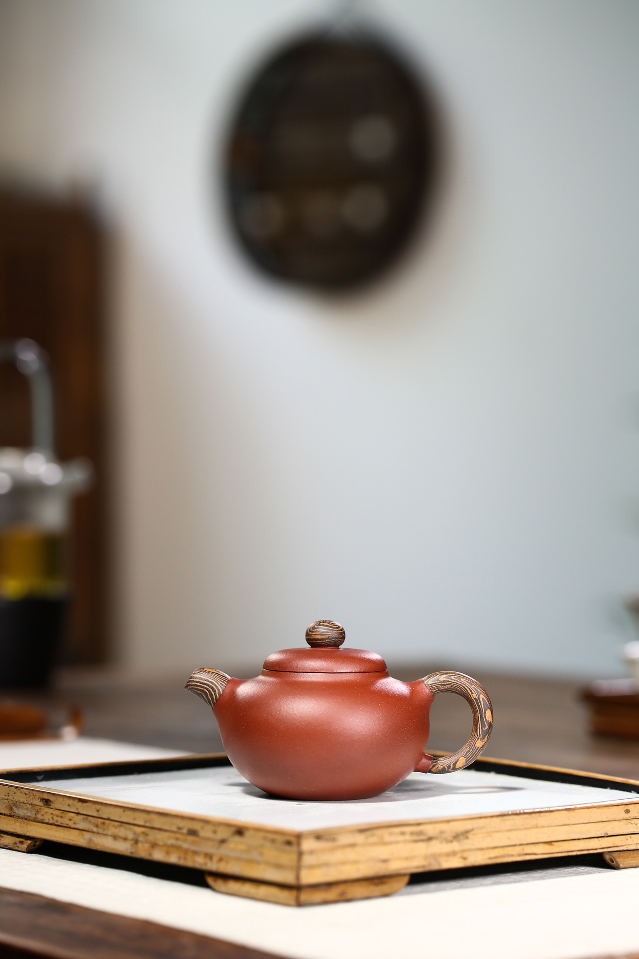 【正高工王林仙紫砂壶】木纹柿园·黄龙山原矿清水泥·120ml·精工半手