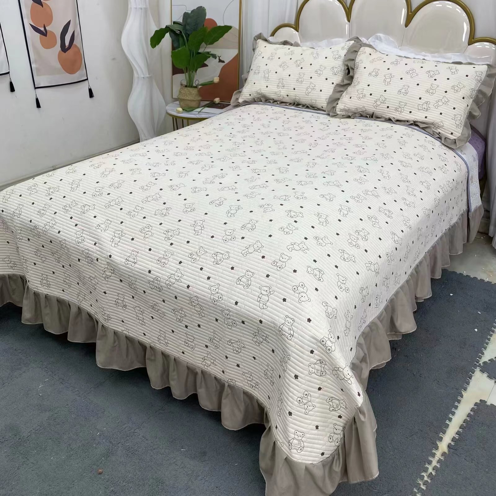 2025爆款四季通用母婴级水洗棉花边加厚床盖