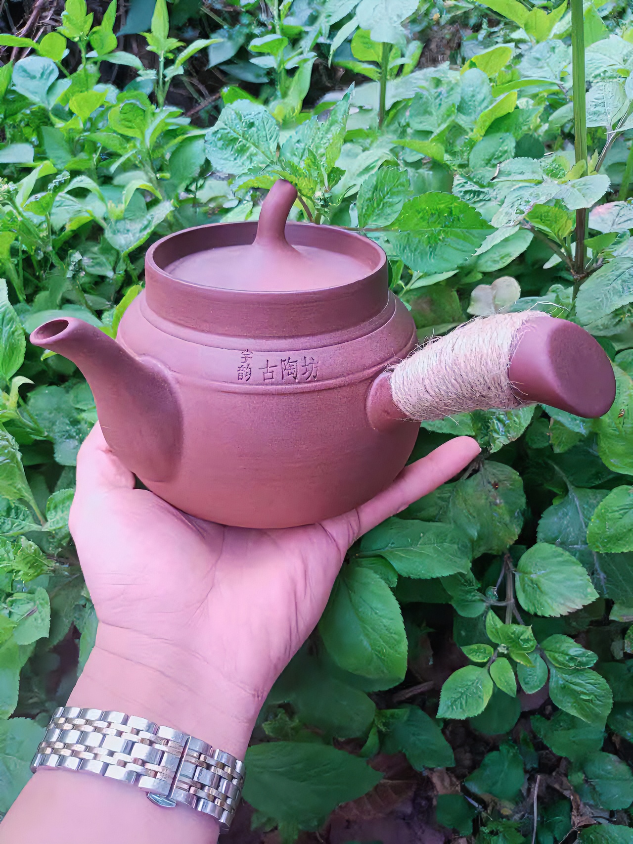 潮州户外大容量老岩泥香瓜侧把壶围炉煮茶窑变茶壶烧水复古