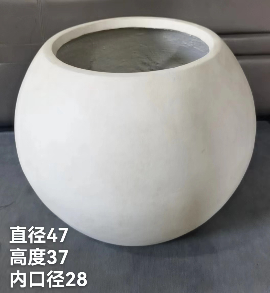 圆球形镁泥花盆北欧简约轻奢客厅绿植落地式大号花盆