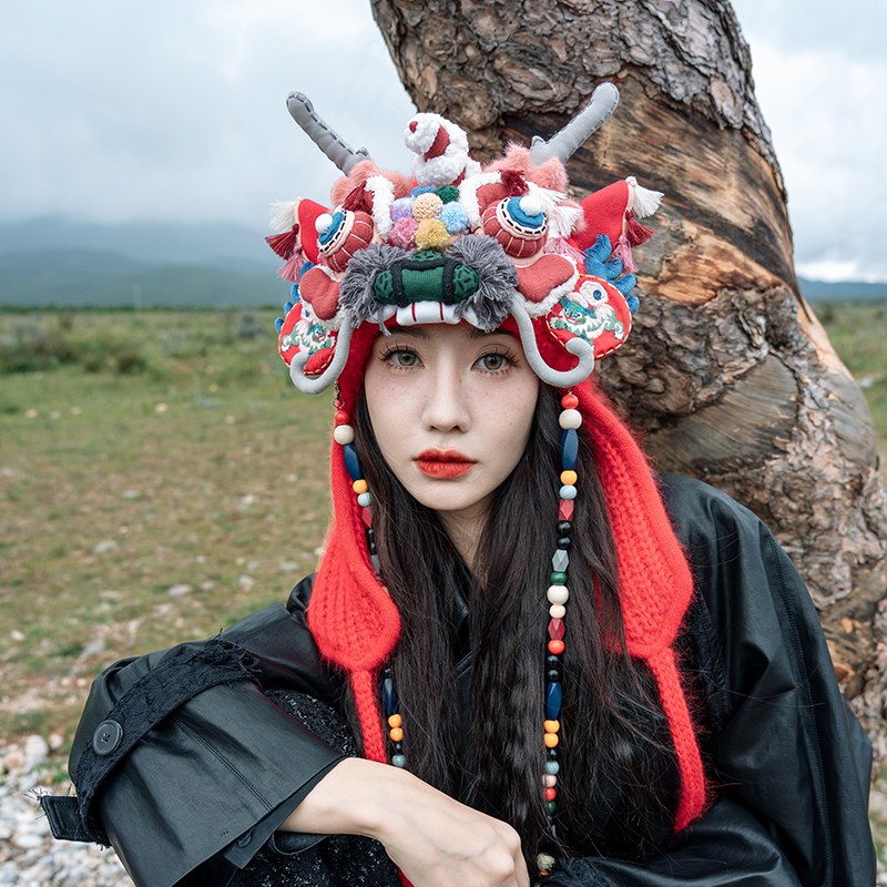 【新款福利】芽小七原创赤龙毛线帽百搭萌妹秋冬防寒保暖帽