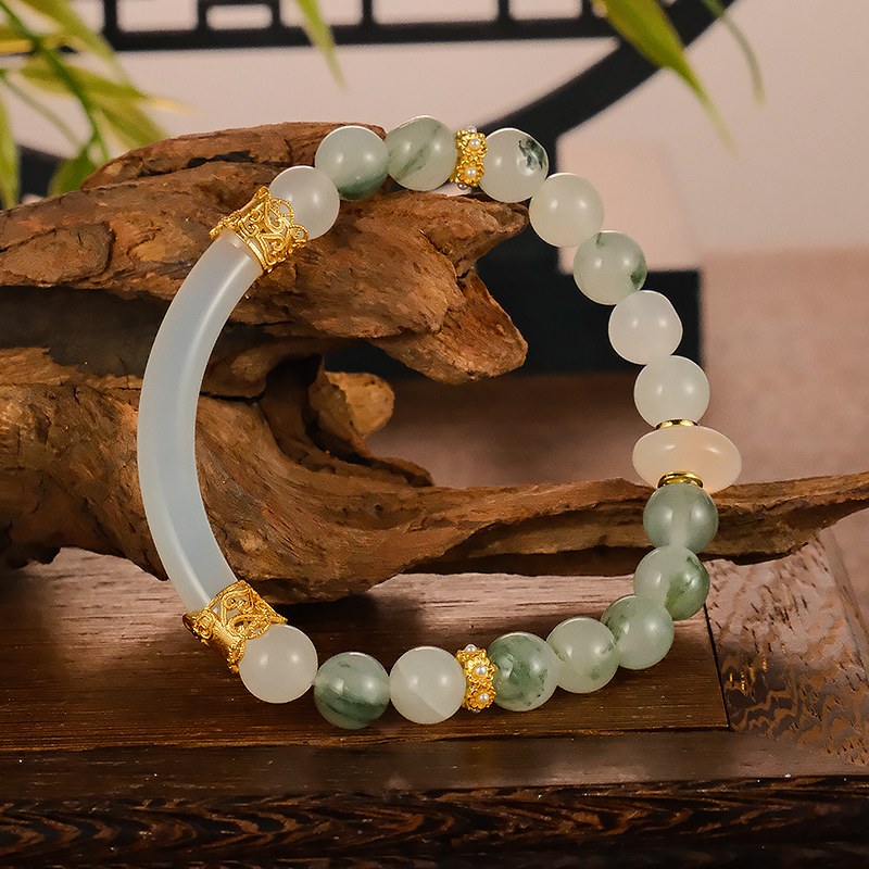 轻奢高货天然玉髓半镯盐源玛瑙气质跑环手链多样6306