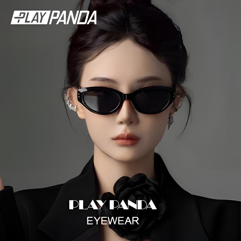 PLAYPANDA猫眼墨镜女方圆脸显小时尚近视偏光遮阳高级感太阳眼镜