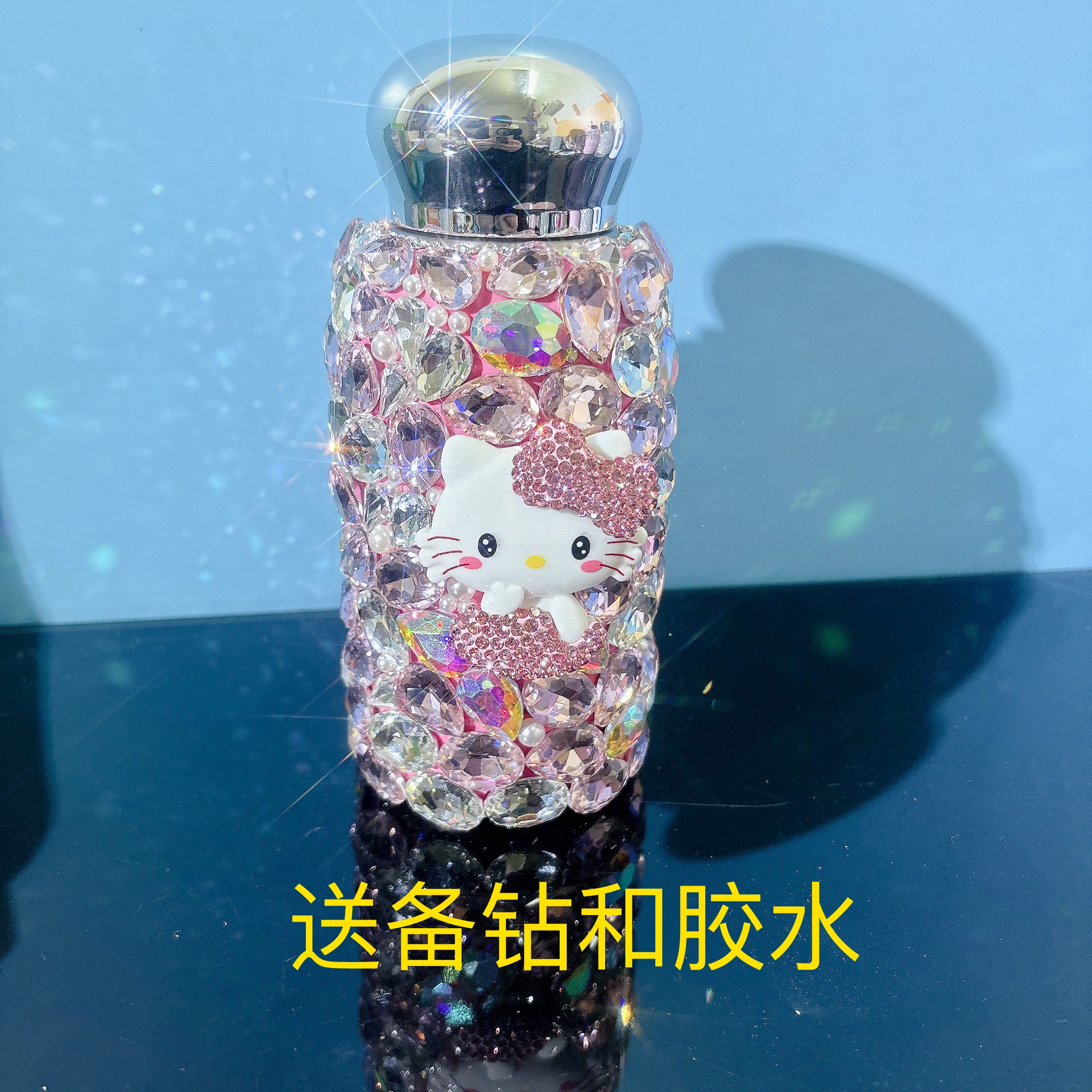 镶钻猫头成人保温杯可爱水壶260ml大容量创意隔热便携水杯