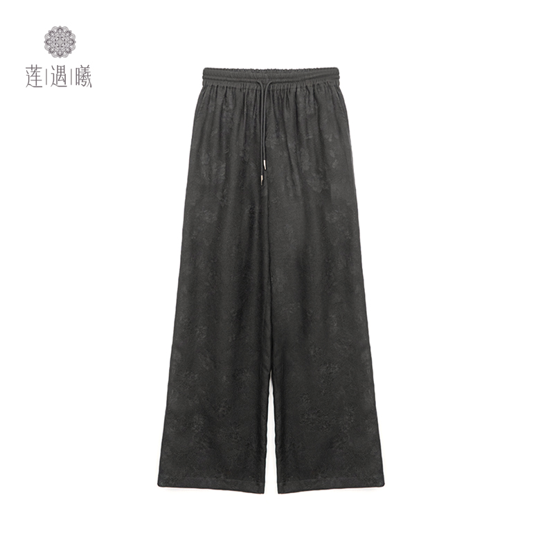 莲遇曦原创 非遗  藤蔓.墨染小阔腿裤   桑蚕丝女装ZQ24A89-521