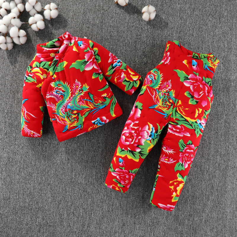 宝宝冬款加厚棉衣棉花袄修身深冬棉服儿童装内胆内穿透气保暖套装