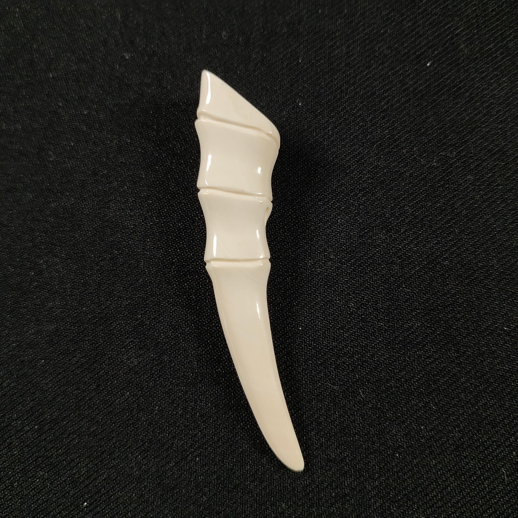 J101034   只做天然猛犸牙  竹节牙尖   64.4X13.7X11mm