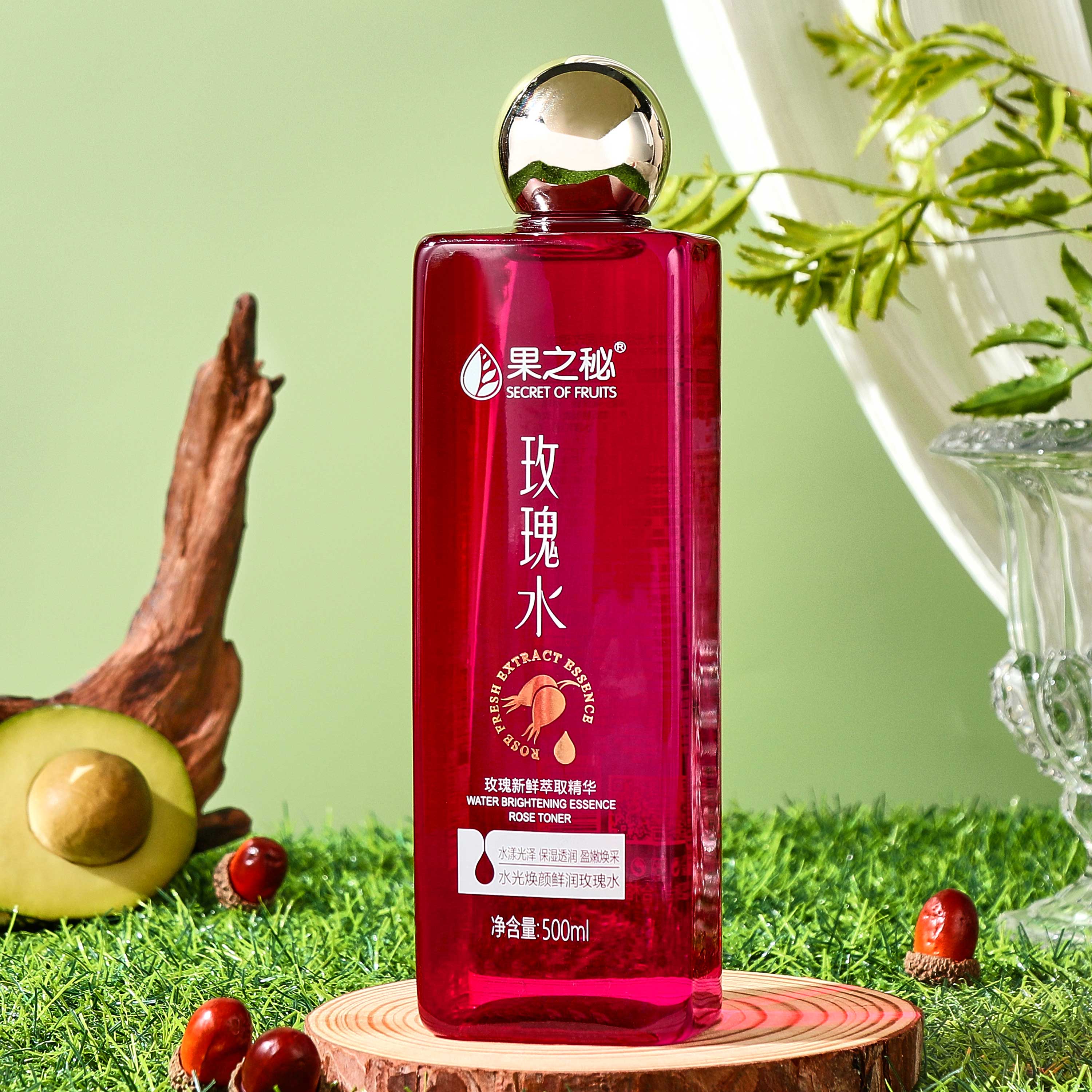 果之秘果之秘水光焕颜紧致保湿玫瑰水爽肤水大容量湿敷新鲜光泽