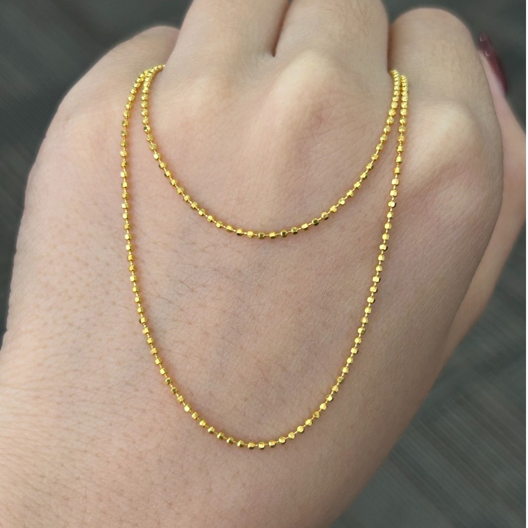 5g足金999 小米珠项链